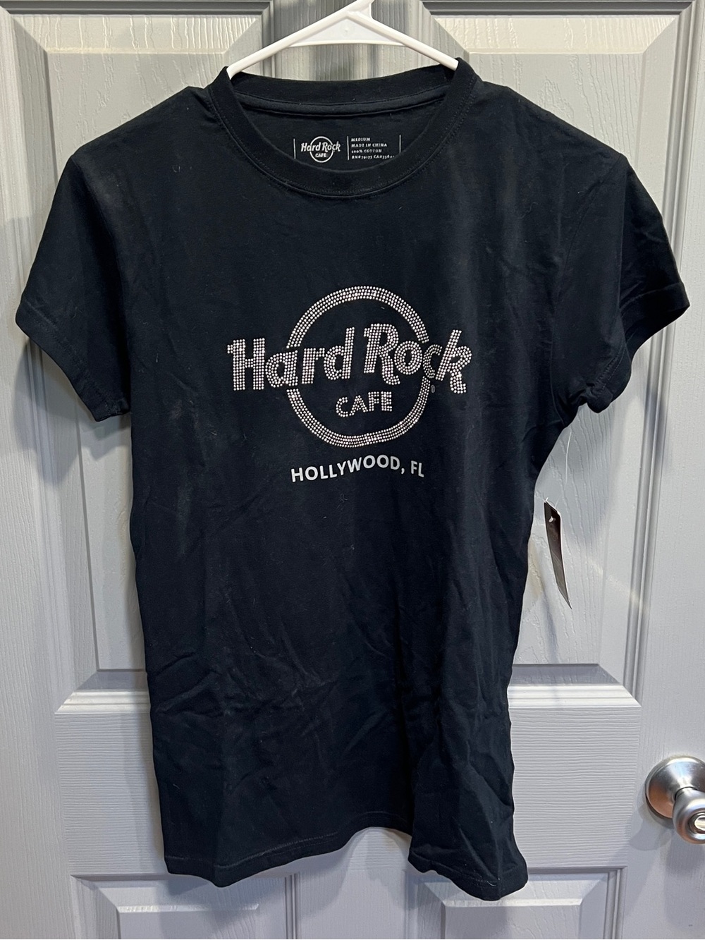 Hard Rock Cafe Black Women's Rhinestone Logo Tee